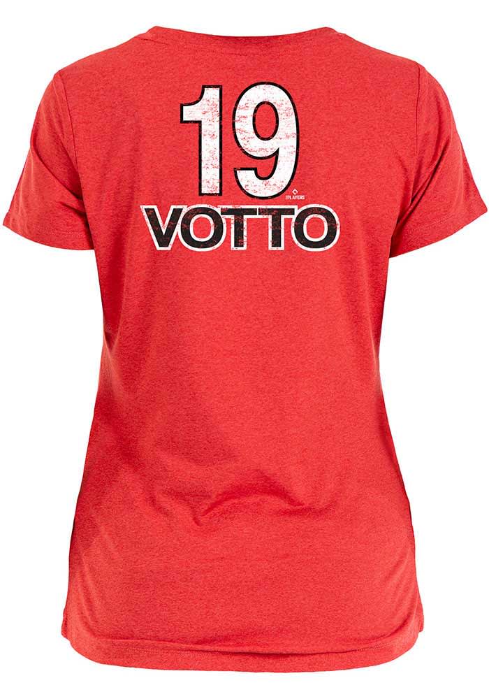Joey Votto Cincinnati Reds Womens Red Brushed Player T-Shirt