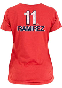 Jose Ramirez Cleveland Indians Womens Red Brushed Player T-Shirt