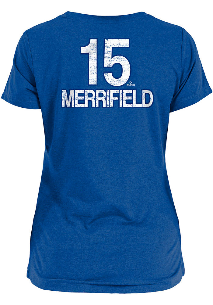 Whit Merrifield Kansas City Royals Womens Blue Brushed Player T-Shirt