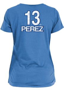 Salvador Perez Kansas City Royals Womens Light Blue Brushed Player T-Shirt