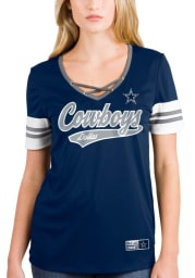 Dallas Cowboys Womens New Era Lace Up Fashion Football Jersey - Navy Blue