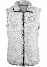 Pittsburgh Steelers Womens Grey Sherpa Vest