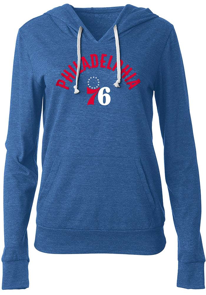 Philadelphia 76ers Womens Blue Triblend Hooded Sweatshirt
