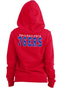 New Era Philadelphia 76ers Womens Red Fleece Long Sleeve Full Zip Jacket