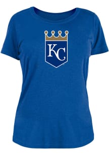 New Era Kansas City Royals Womens Blue Brushed T-Shirt