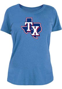 New Era Texas Rangers Womens Light Blue Brushed T-Shirt