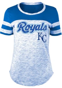 New Era Kansas City Royals Womens Blue Space Dye Short Sleeve T-Shirt