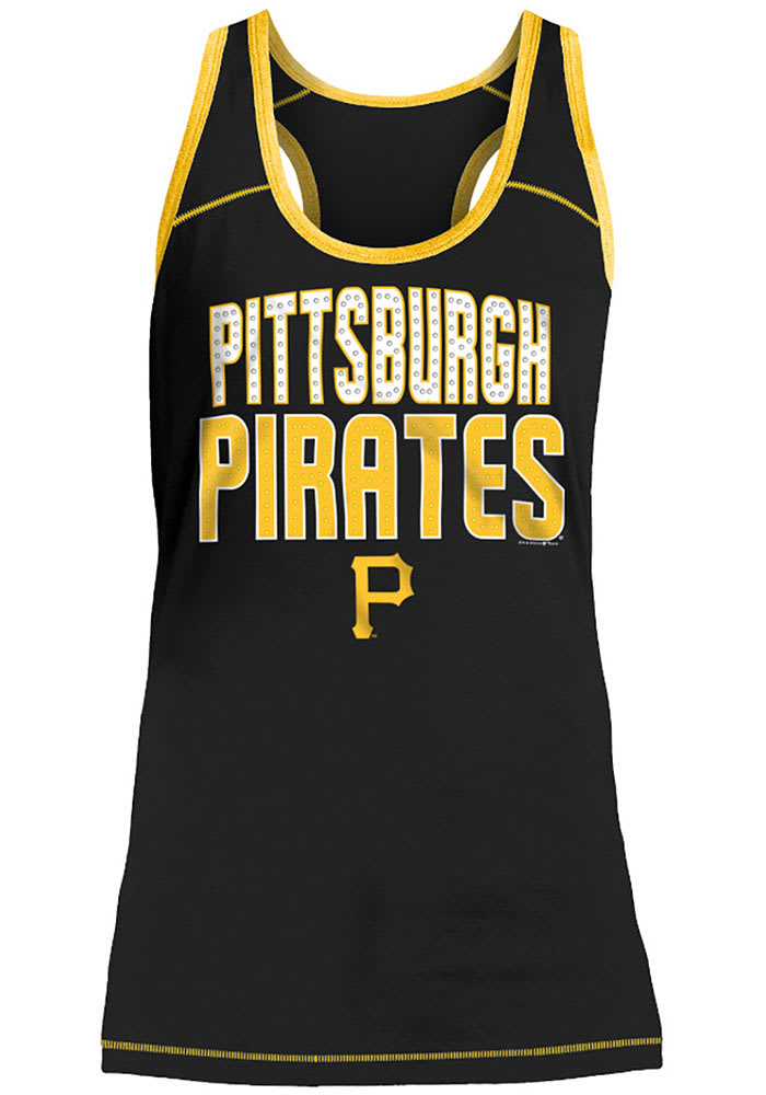 Pittsburgh Pirates Womens Black Slub Tank Top