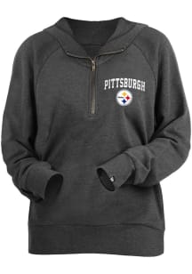 New Era Pittsburgh Steelers Womens Black Brushed 1/4 Zip Pullover