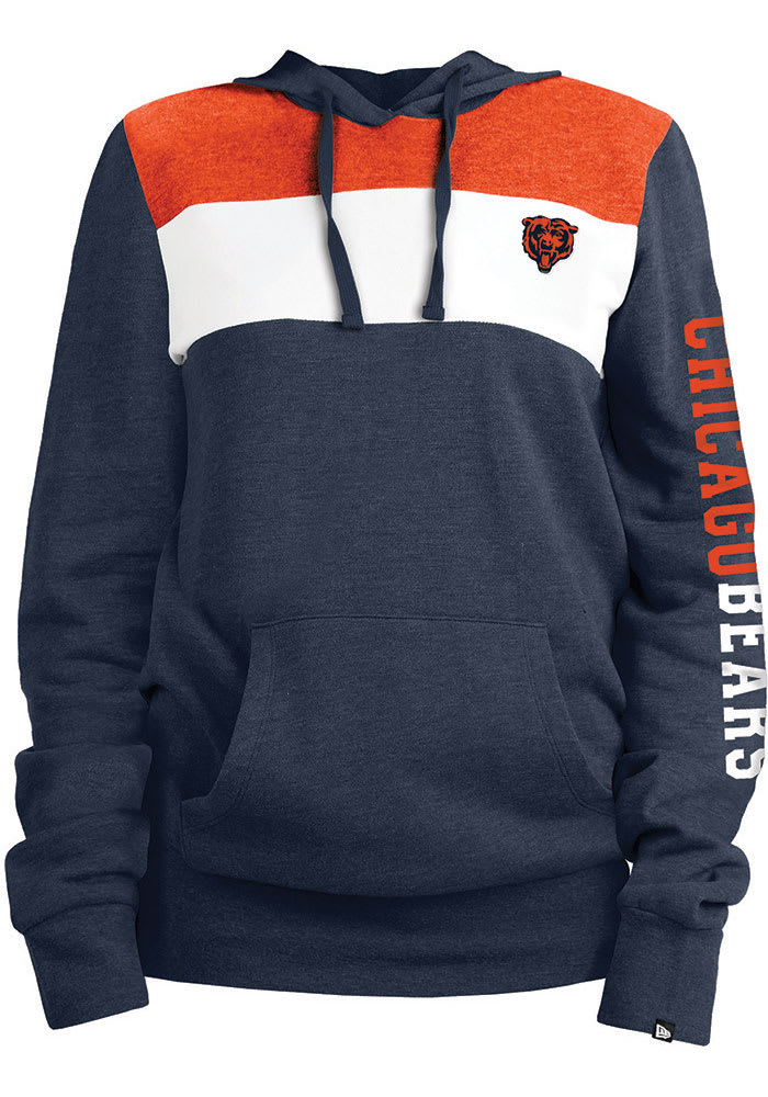 New Era Chicago Bears Womens Navy Blue Triblend Hooded Sweatshirt