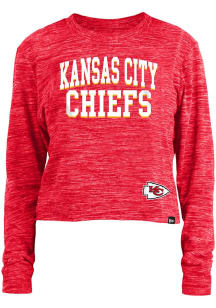 New Era Kansas City Chiefs Womens Red Space Dye LS Tee