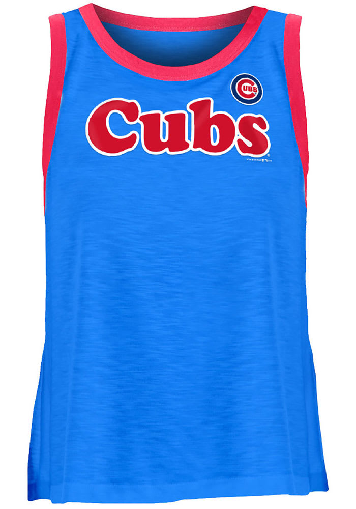 Chicago Cubs Womens Light Blue Slub Tank Top