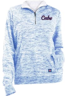New Era Chicago Cubs Womens Light Blue Fleece 1/4 Zip Pullover