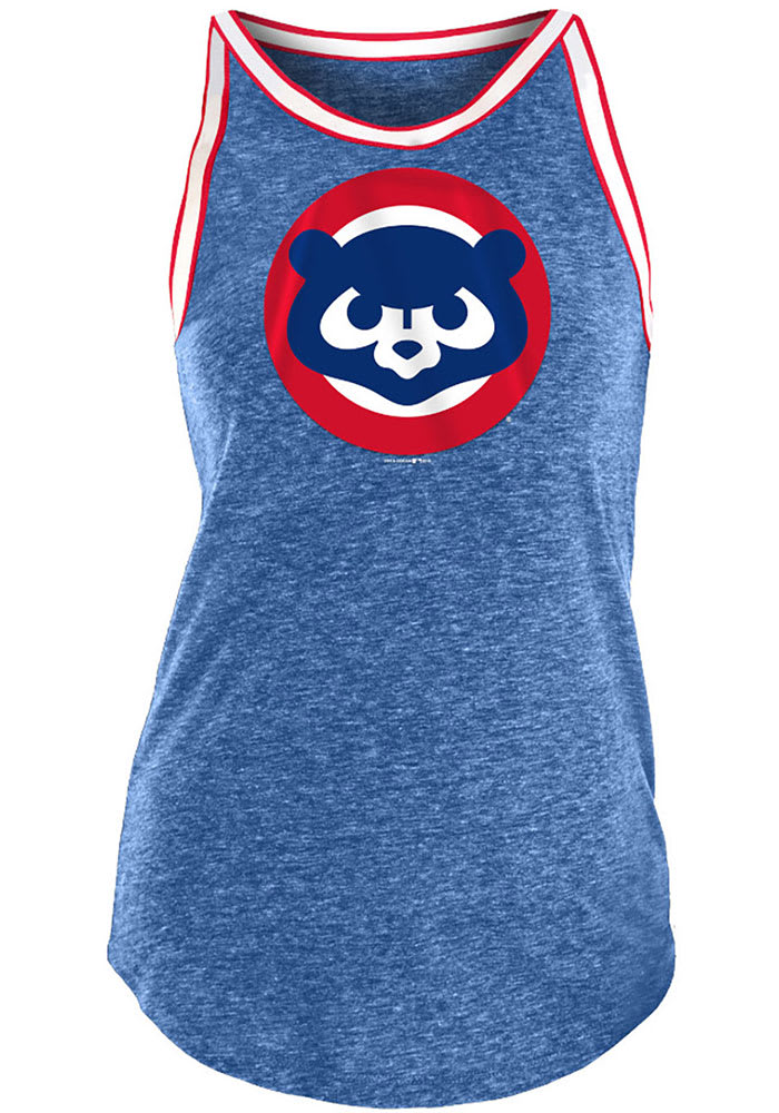 Chicago Cubs Womens Blue Triblend Tank Top