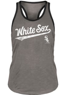 New Era Chicago White Sox Womens Grey Ringer Tank Top