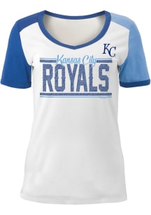 New Era Kansas City Royals Womens White Raglan Short Sleeve T-Shirt
