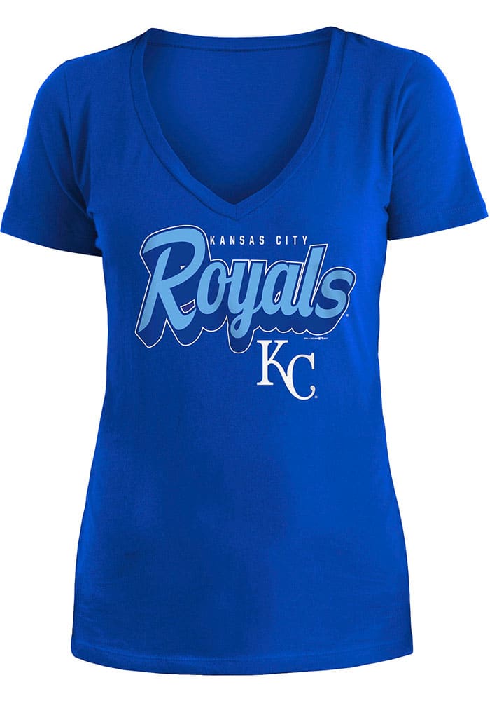 Kansas City Royals Womens Blue Novelty Space Dye Raglan LS Tee