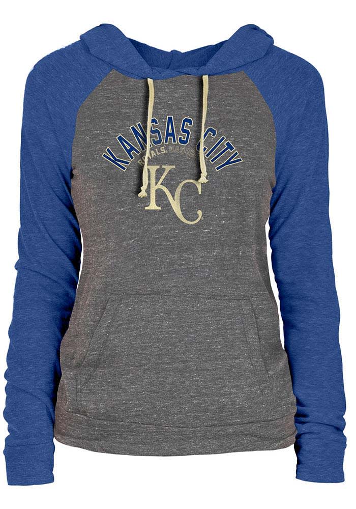 New Era Kansas City Royals Womens Blue Triblend Hooded Sweatshirt