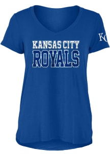 New Era Kansas City Royals Womens Blue Foil Short Sleeve T-Shirt