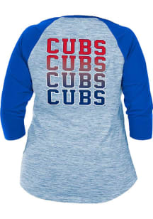 New Era Chicago Cubs Womens Blue Space Dye LS Tee