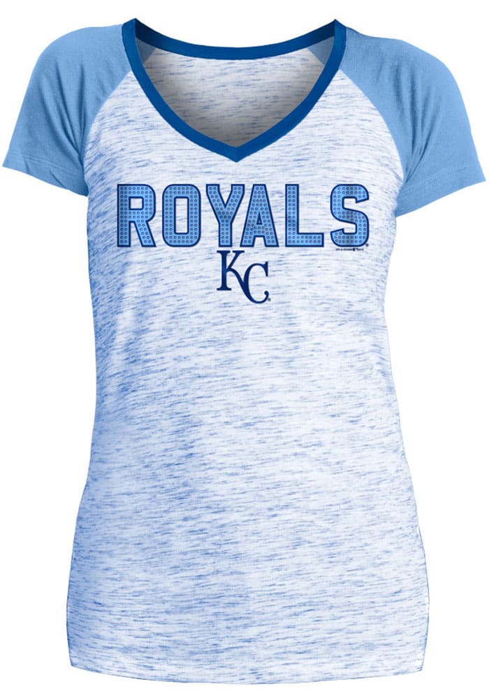 Kansas City Royals Women's Blue Novelty Short Sleeve T-Shirt, Blue, 60% Cotton / 40% POLYESTER, Size L, Rally House