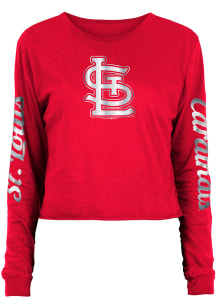 New Era St Louis Cardinals Womens Red Athletic LS Tee
