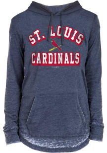New Era St Louis Cardinals Womens Navy Blue Burnout Hooded Sweatshirt