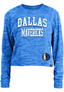 New Era Dallas Mavericks Womens Blue Space Dye LS Tee