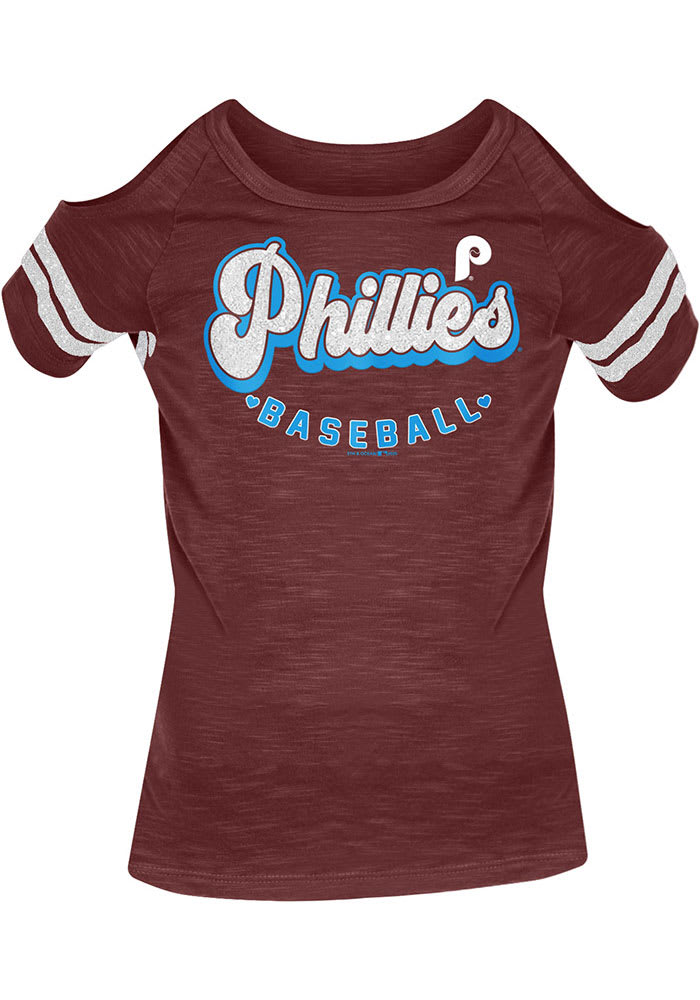 Philadelphia Phillies Girls Nova Cold Shoulder Short Sleeve