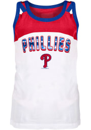 Philadelphia Phillies Girls White Foil Short Sleeve Tank Top