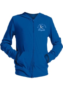 New Era Kansas City Royals Girls Blue Logo Script Long Sleeve Full Zip Jacket