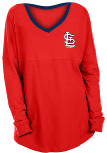 New Era St Louis Cardinals Womens Red Athletic Band V LS Tee
