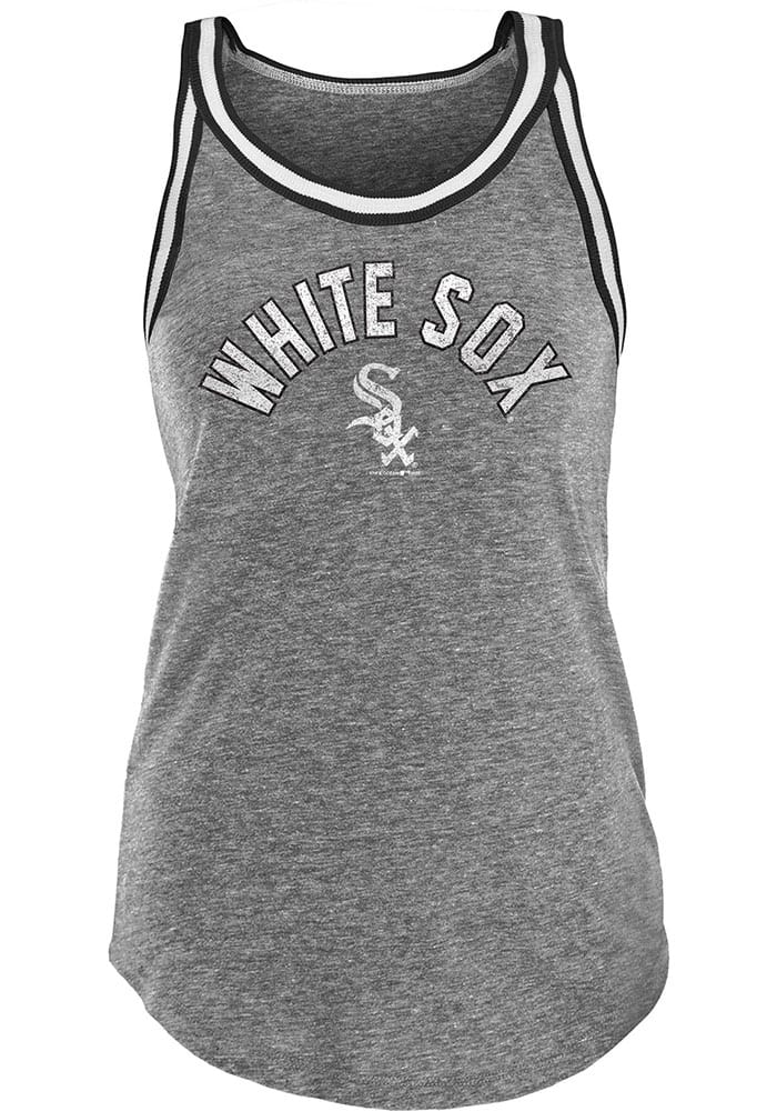 Chicago White Sox New Era Womens Grey Flocked Tri Blend Tank Top 