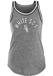 Chicago White Sox Womens Grey Flocked Tri-Blend Tank Top