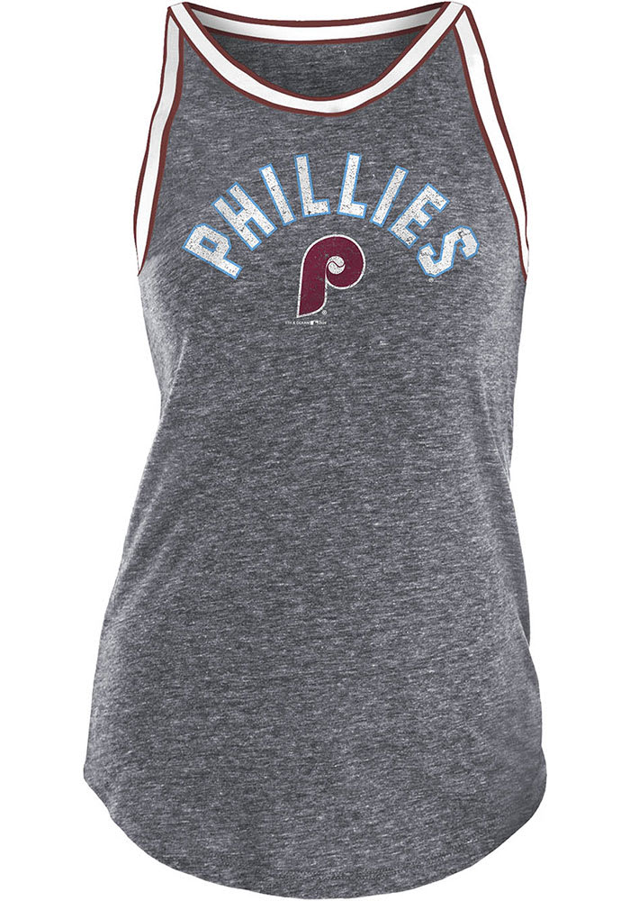 Philadelphia Phillies Womens Grey Cooperstown Tank Top