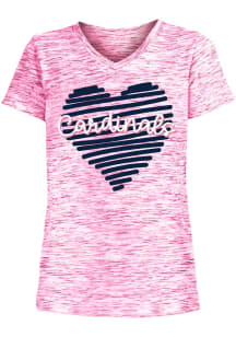New Era St Louis Cardinals Girls Pink Drawn Heart Graphic Short Sleeve Fashion T-Shirt