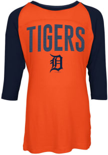 New Era Detroit Tigers Girls Navy Blue Arch Raglan Long Sleeve T-shirt
