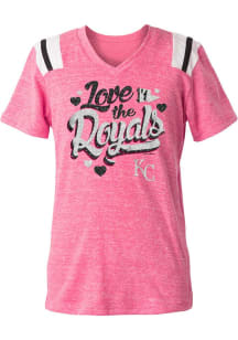New Era Kansas City Royals Girls Pink Love My Team Short Sleeve Fashion T-Shirt