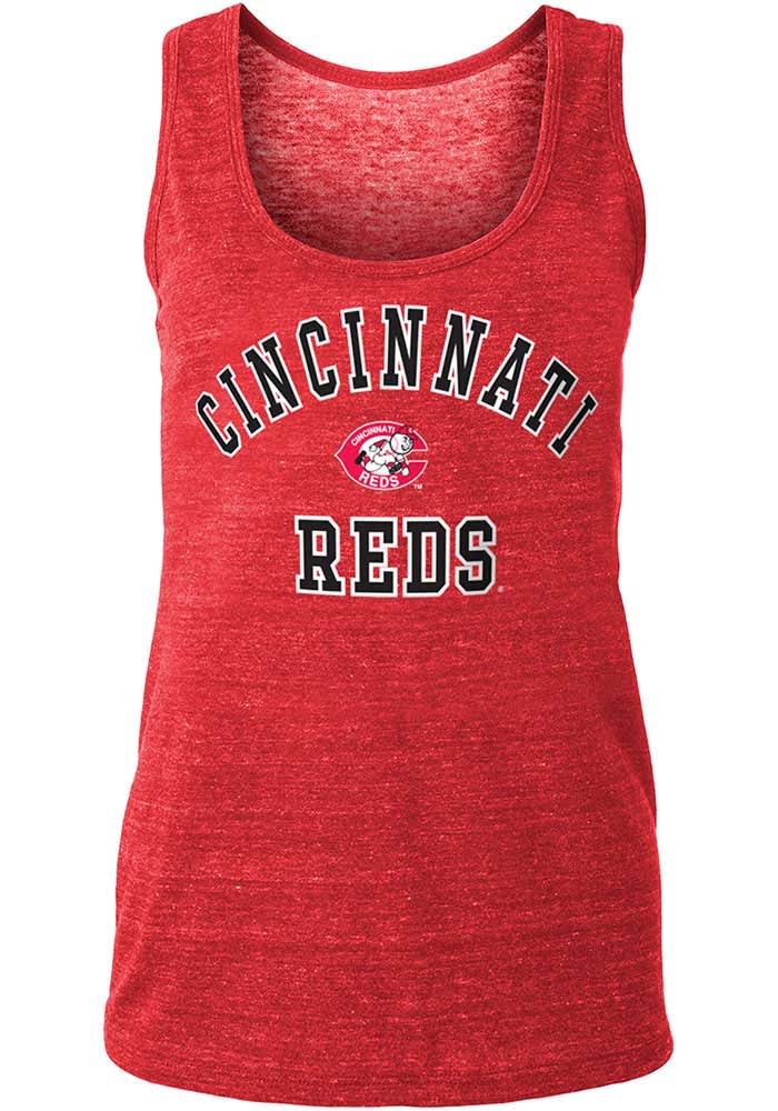 Cincinnati Reds Womens Red Triblend Tank Top