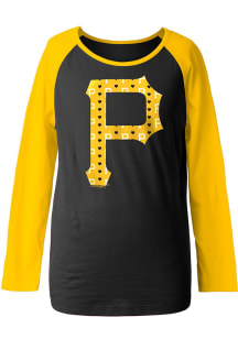 New Era Pittsburgh Pirates Girls Black Big Fan Long Sleeve T-shirt