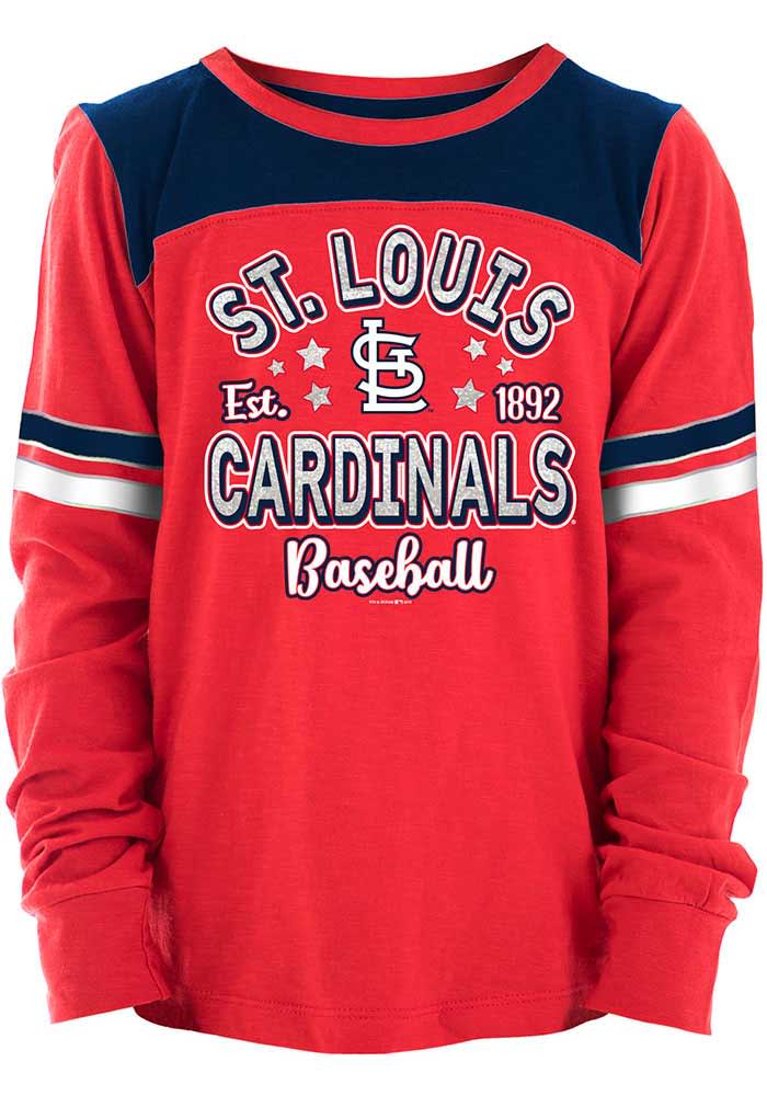 St Louis Cardinals Girls Red Home Run Long Sleeve T-shirt