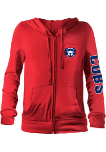 New Era Chicago Cubs Womens Red Fleece Long Sleeve Full Zip Jacket