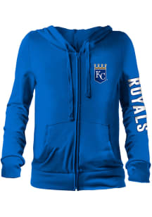 New Era Kansas City Royals Womens Light Blue Fleece Long Sleeve Full Zip Jacket