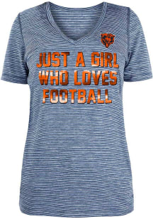 New Era Chicago Bears Womens Navy Blue Space Dye Short Sleeve T-Shirt