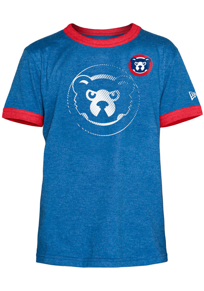 Chicago Cubs Youth Blue Team Ringer Short Sleeve Fashion T-Shirt