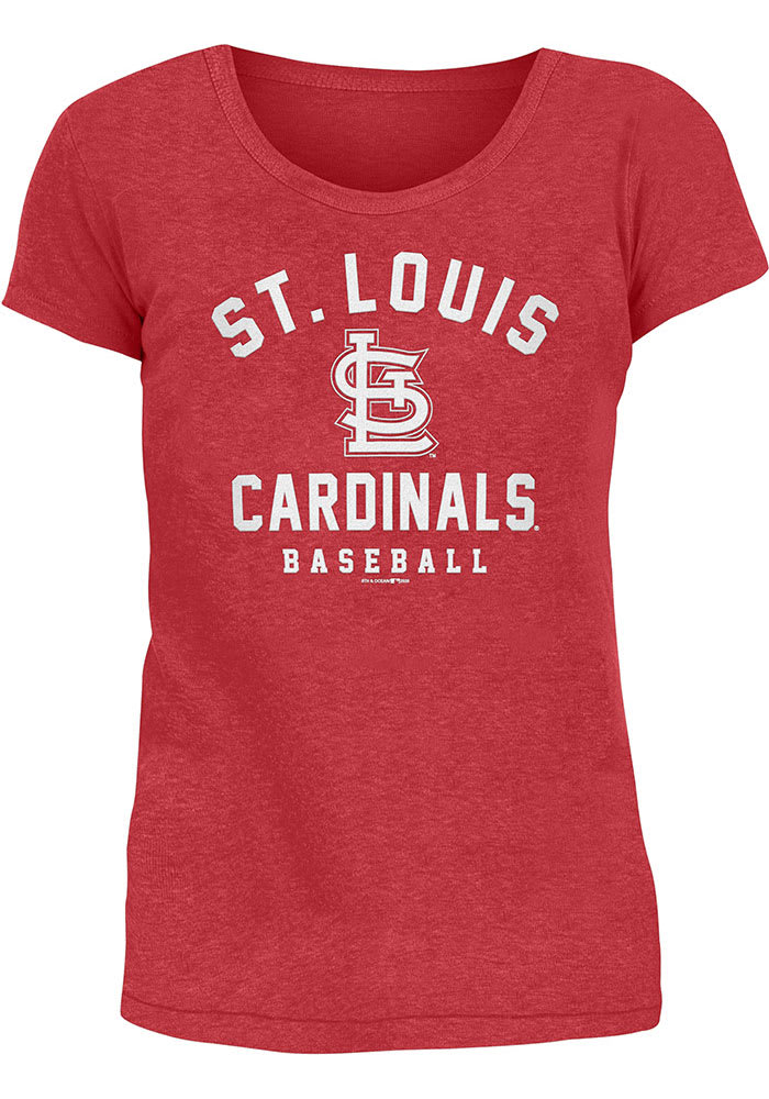 New Era St Louis Cardinals Womens Red Pigment Wash Flocked Scoop