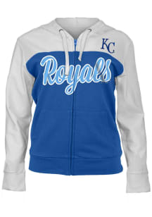 New Era Kansas City Royals Womens Blue Colorblock Long Sleeve Full Zip Jacket