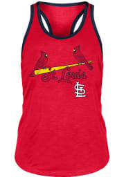 St Louis Cardinals Womens Red Ringer Tank Top