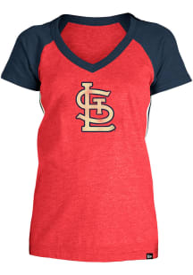 New Era St Louis Cardinals Womens Red Raglan Short Sleeve T-Shirt