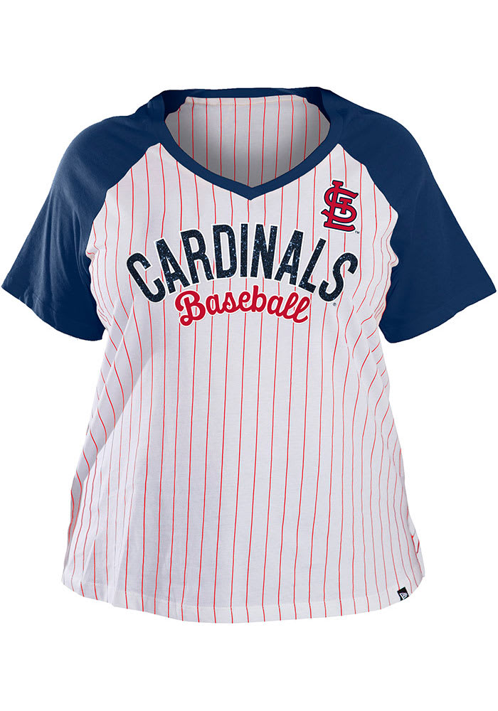 Women's New Era White/Navy St. Louis Cardinals Pinstripe Jersey